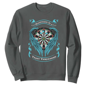 Dart Player Sport Sweatshirt Darts Happiness Is A Tight Threesome TS12 Dark Heather Print Your Wear