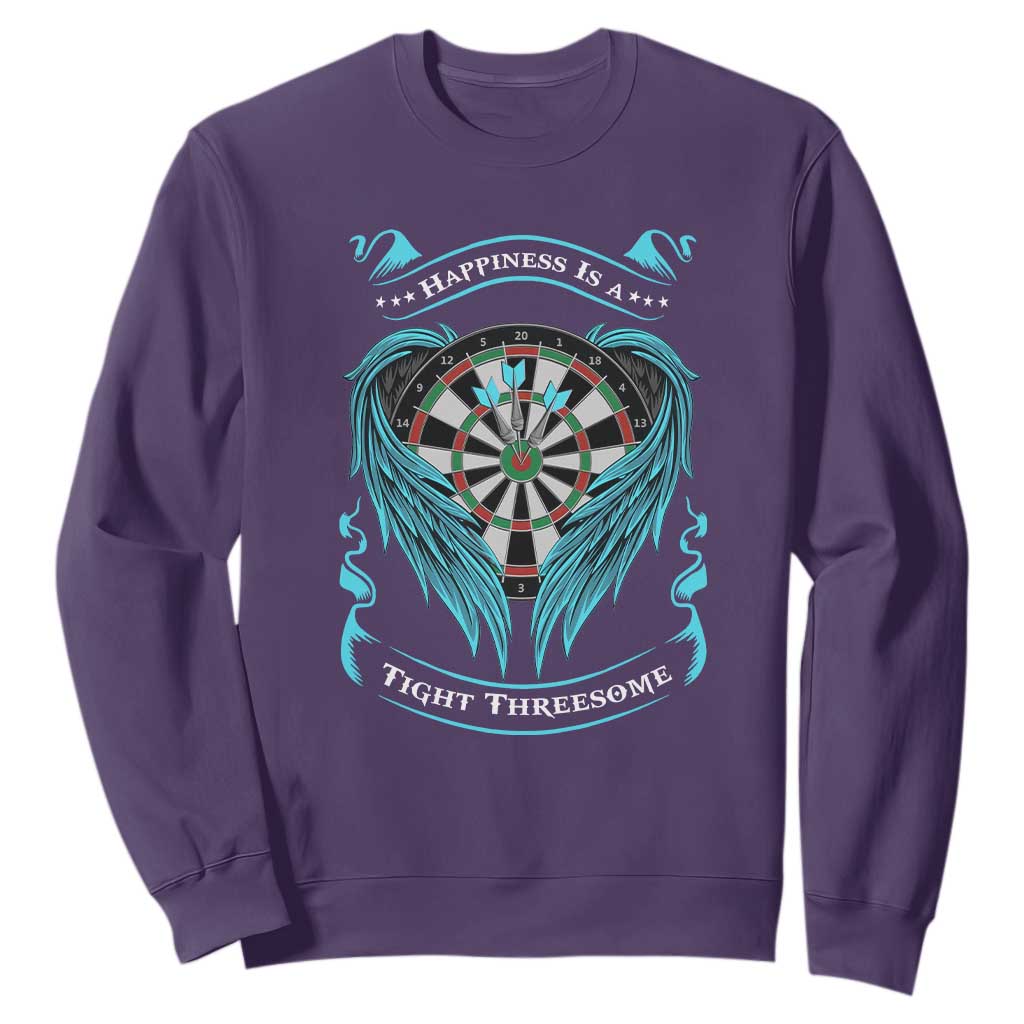 Dart Player Sport Sweatshirt Darts Happiness Is A Tight Threesome TS12 Purple Print Your Wear