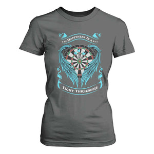 Dart Player Sport T Shirt For Women Darts Happiness Is A Tight Threesome TS12 Dark Heather Print Your Wear