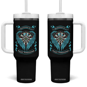 Dart Player Sport Tumbler With Handle Darts Happiness Is A Tight Threesome TS12 One Size: 40 oz Black Print Your Wear