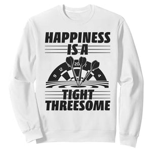 Dirty Joke Darts Gift Sweatshirt Darts Happiness Is A Tight Threesome TS12 White Print Your Wear