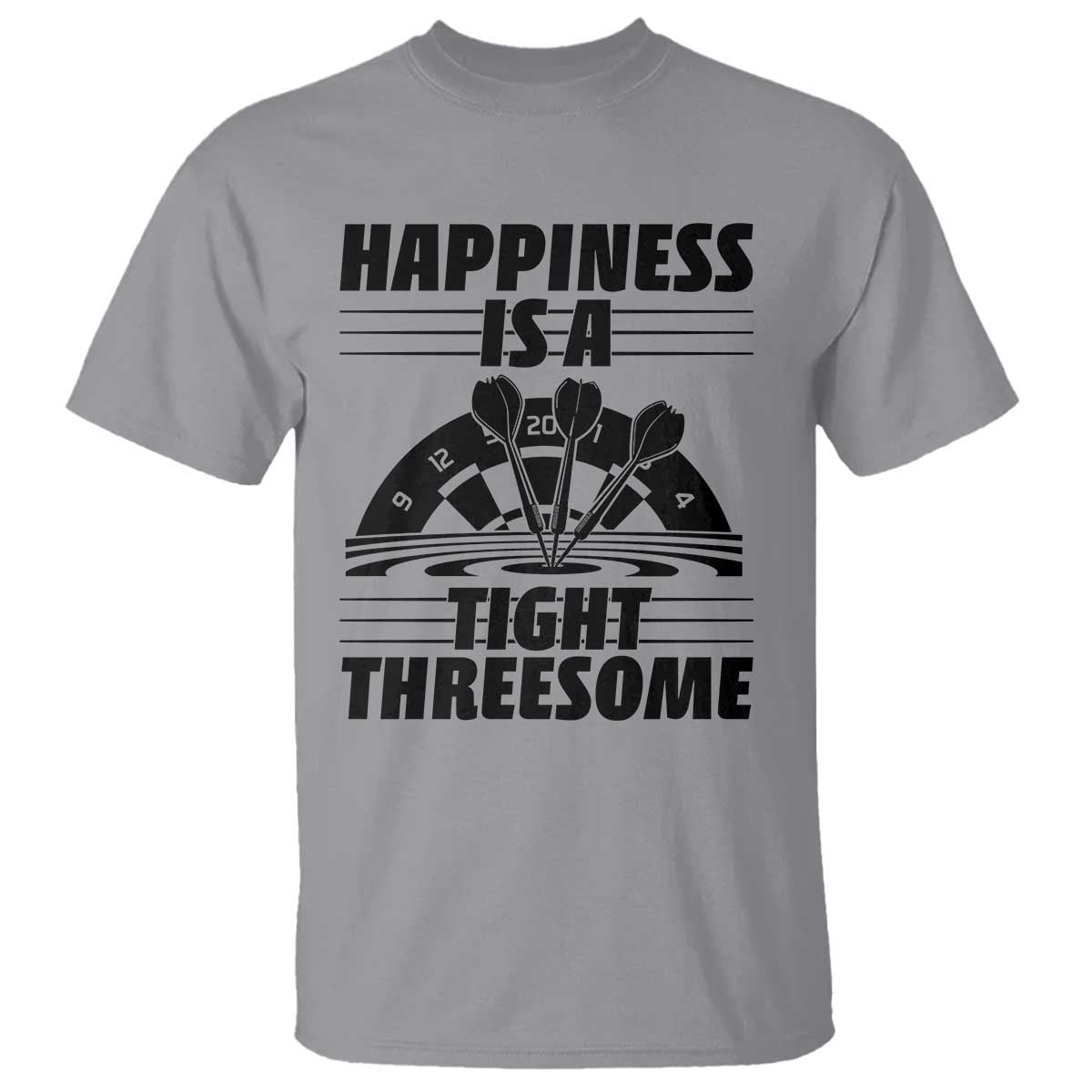 Dirty Joke Darts Gift T Shirt Darts Happiness Is A Tight Threesome TS12 Sport Gray Print Your Wear