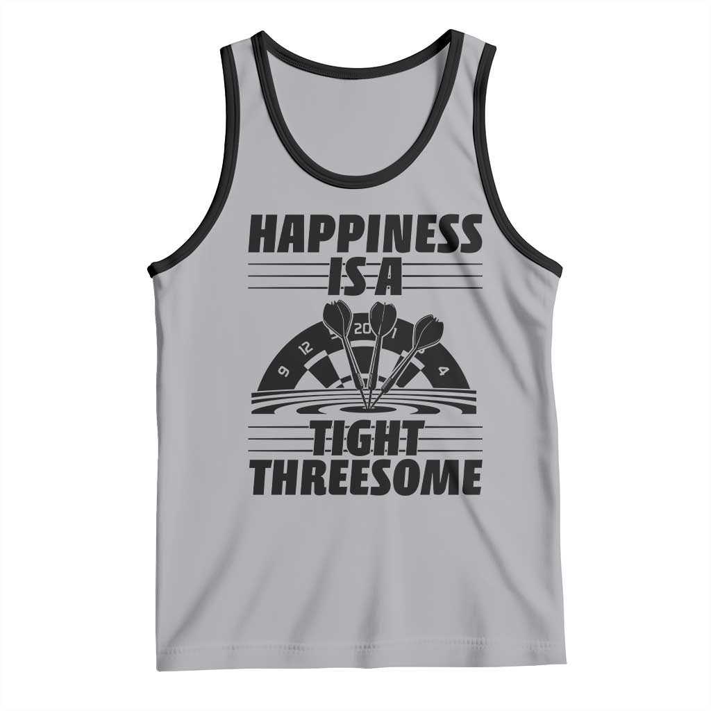 Dirty Joke Darts Gift Tank Top Darts Happiness Is A Tight Threesome TS12 Athletic Heather Black Print Your Wear