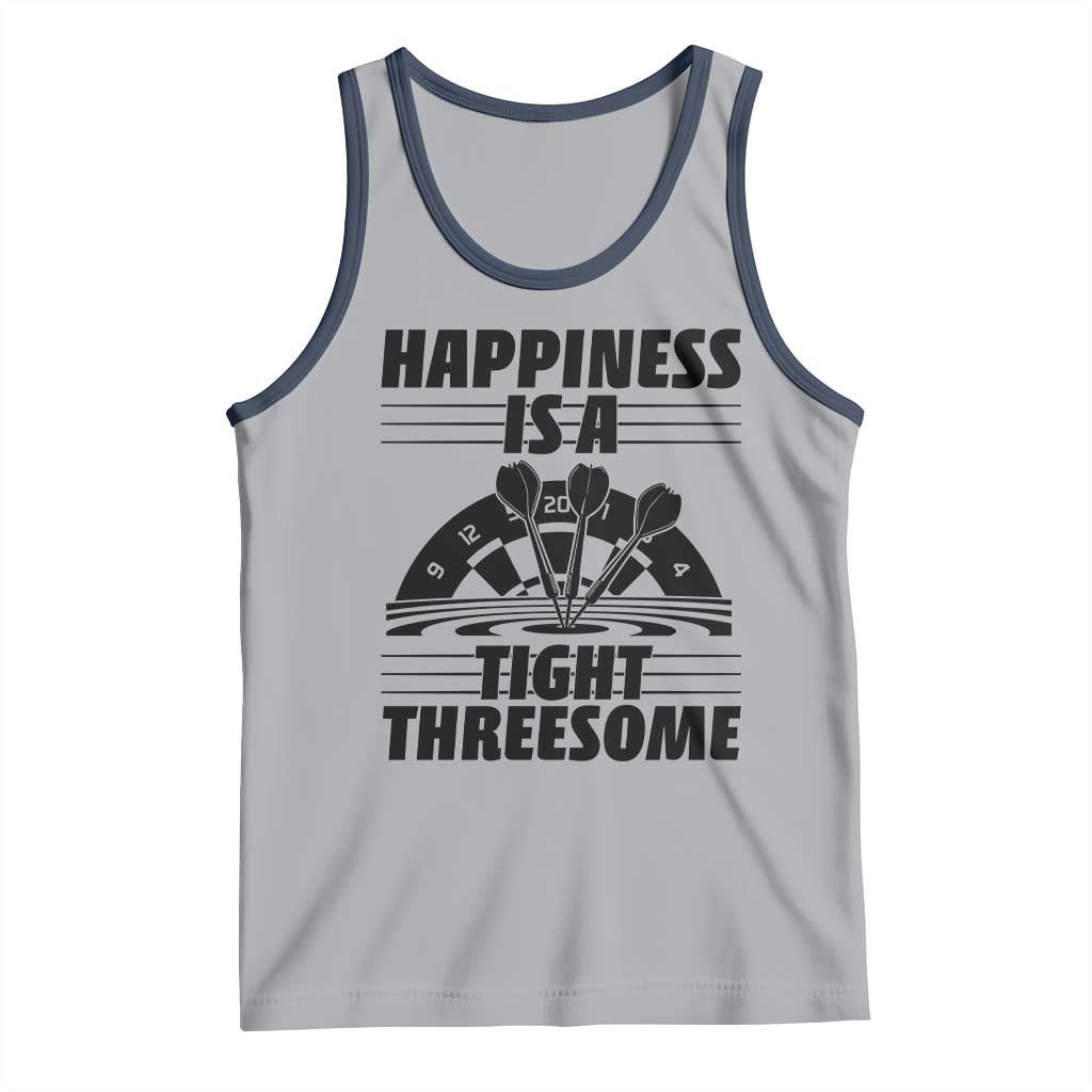 Dirty Joke Darts Gift Tank Top Darts Happiness Is A Tight Threesome TS12 Athletic Heather Navy Print Your Wear