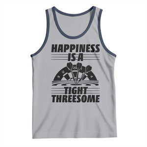 Dirty Joke Darts Gift Tank Top Darts Happiness Is A Tight Threesome TS12 Athletic Heather Navy Print Your Wear