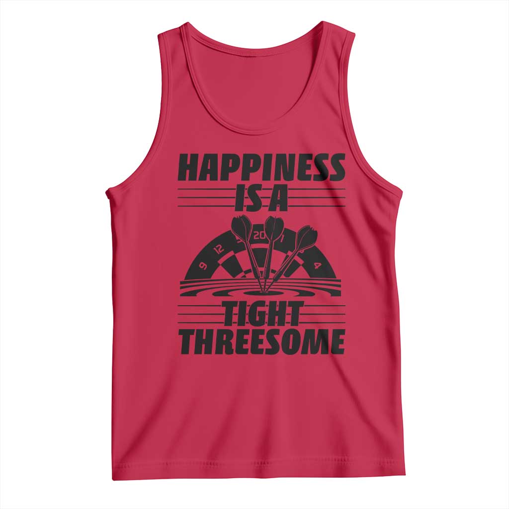 Dirty Joke Darts Gift Tank Top Darts Happiness Is A Tight Threesome TS12 Red Print Your Wear