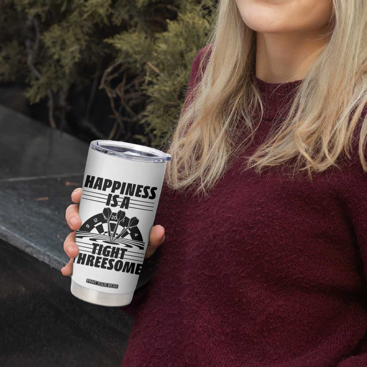 Dirty Joke Darts Gift Tumbler Cup Darts Happiness Is A Tight Threesome TS12 Print Your Wear