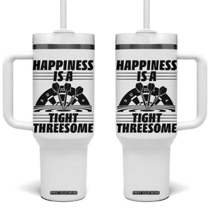 Dirty Joke Darts Gift Tumbler With Handle Darts Happiness Is A Tight Threesome TS12 One Size: 40 oz White Print Your Wear