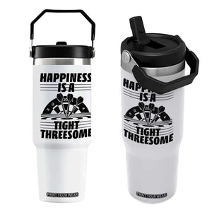 Dirty Joke Darts Gift Flip Straw Tumbler Darts Happiness Is A Tight Threesome TS12 One Size: 30 oz White Print Your Wear