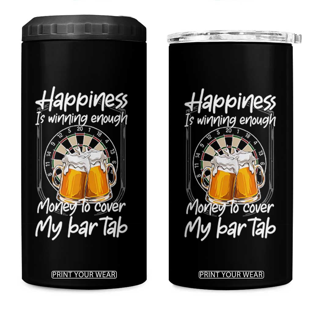Bar Tab Darts Player Gift 4 in 1 Can Cooler Tumbler Winning Money To Cover My Bar Tab TS12 One Size: 16 oz Black Print Your Wear