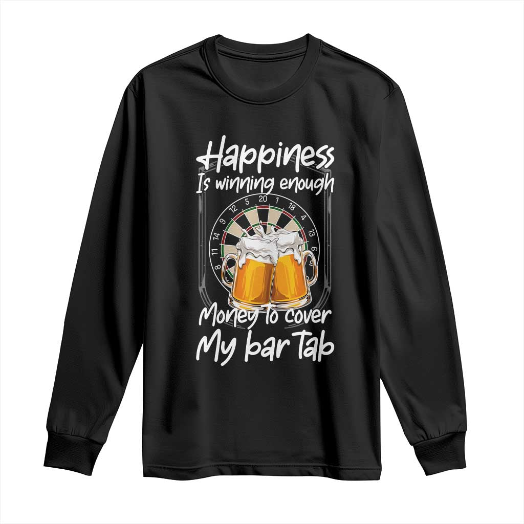 Bar Tab Darts Player Gift Long Sleeve Shirt Winning Money To Cover My Bar Tab TS12 Black Print Your Wear