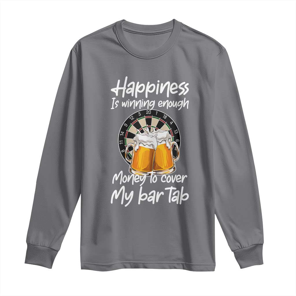 Bar Tab Darts Player Gift Long Sleeve Shirt Winning Money To Cover My Bar Tab TS12 Charcoal Print Your Wear