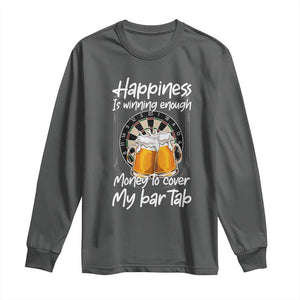 Bar Tab Darts Player Gift Long Sleeve Shirt Winning Money To Cover My Bar Tab TS12 Dark Heather Print Your Wear