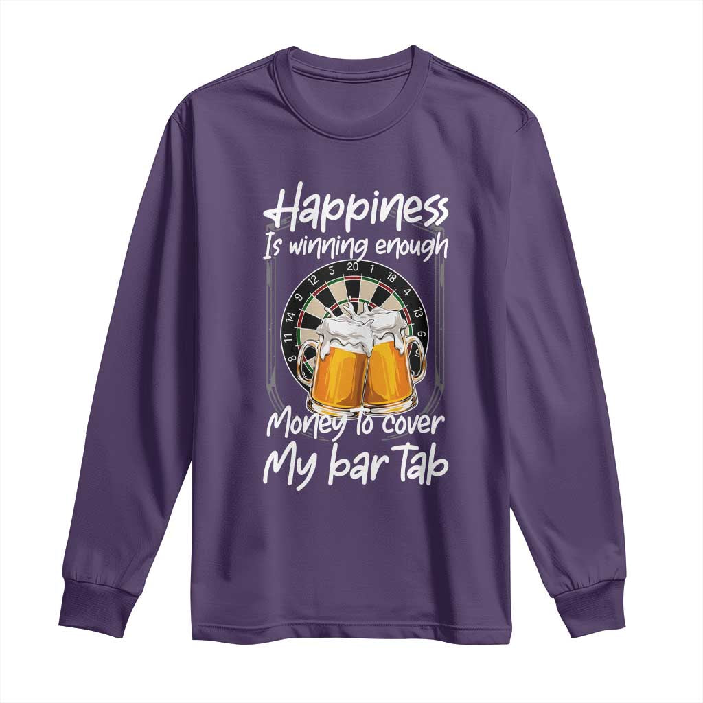 Bar Tab Darts Player Gift Long Sleeve Shirt Winning Money To Cover My Bar Tab TS12 Purple Print Your Wear