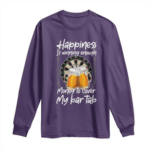 Bar Tab Darts Player Gift Long Sleeve Shirt Winning Money To Cover My Bar Tab TS12 Purple Print Your Wear