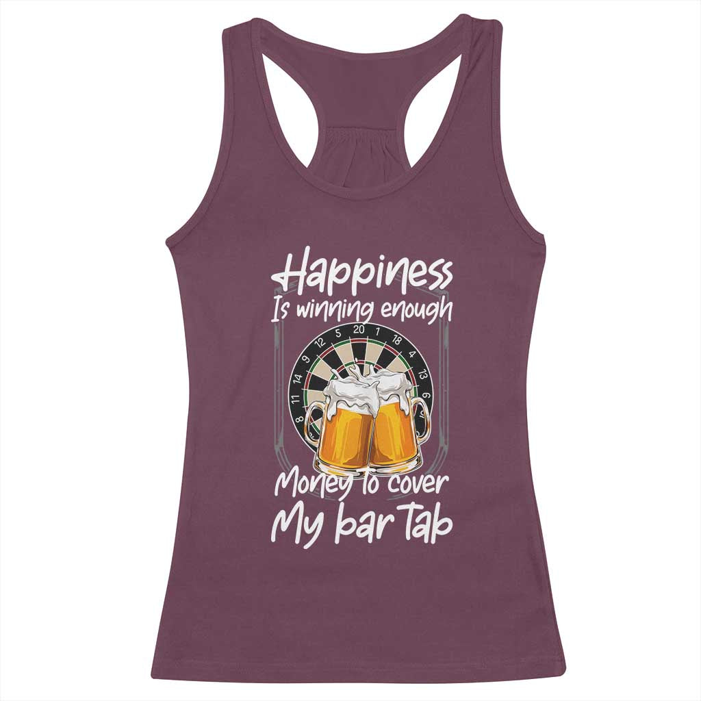 Bar Tab Darts Player Gift Racerback Tank Top Winning Money To Cover My Bar Tab TS12 Maroon Print Your Wear