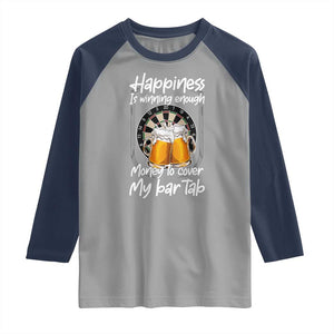 Bar Tab Darts Player Gift Raglan Shirt Winning Money To Cover My Bar Tab TS12 Sport Gray Navy Print Your Wear