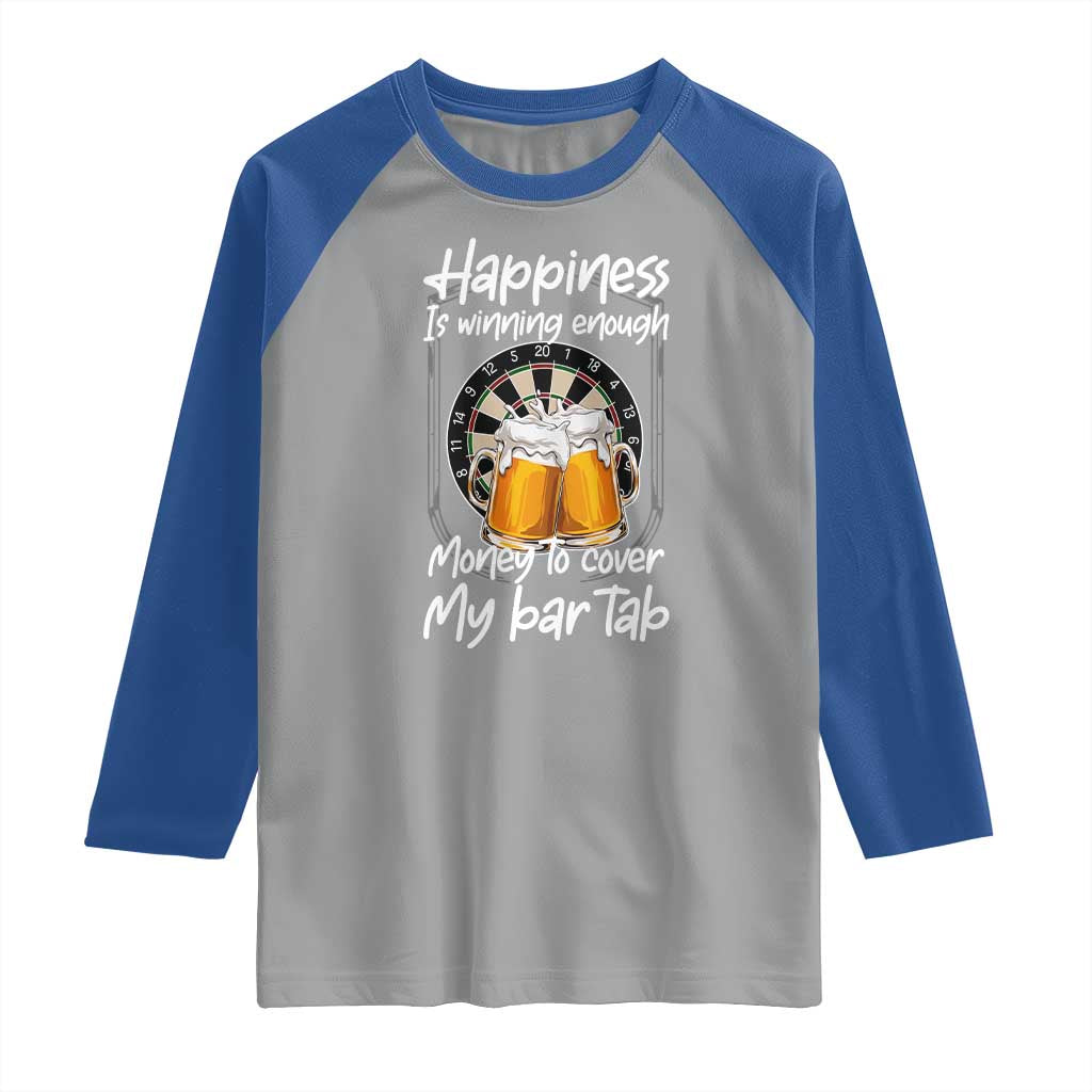 Bar Tab Darts Player Gift Raglan Shirt Winning Money To Cover My Bar Tab TS12 Sport Gray Royal Print Your Wear