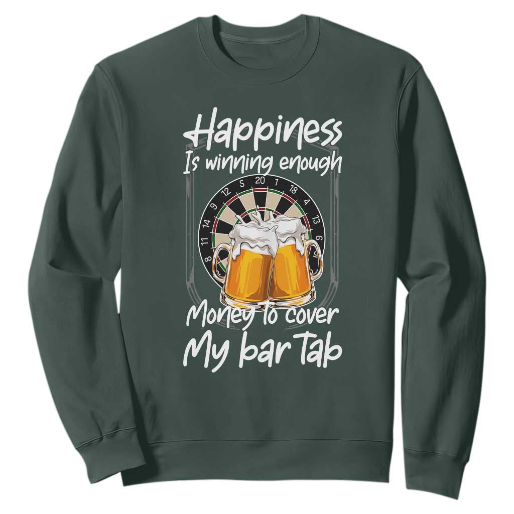 Bar Tab Darts Player Gift Sweatshirt Winning Money To Cover My Bar Tab TS12 Dark Forest Green Print Your Wear