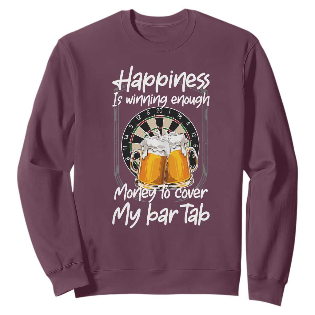 Bar Tab Darts Player Gift Sweatshirt Winning Money To Cover My Bar Tab TS12 Maroon Print Your Wear