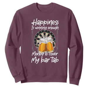 Bar Tab Darts Player Gift Sweatshirt Winning Money To Cover My Bar Tab TS12 Maroon Print Your Wear