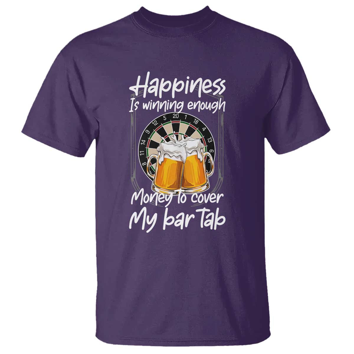 Bar Tab Darts Player Gift T Shirt Winning Money To Cover My Bar Tab TS12 Purple Print Your Wear
