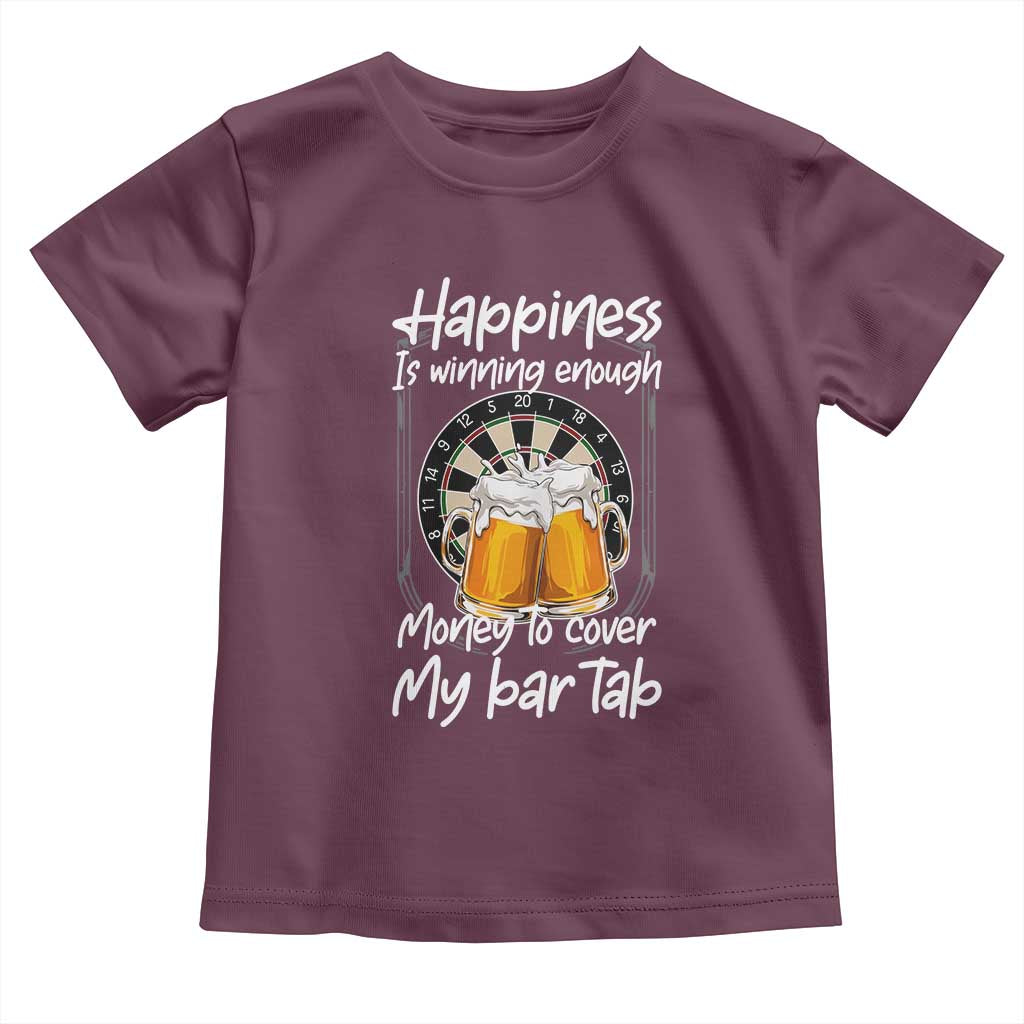Bar Tab Darts Player Gift Toddler T Shirt Winning Money To Cover My Bar Tab TS12 Maroon Print Your Wear