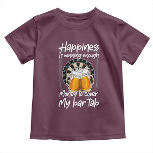 Bar Tab Darts Player Gift Toddler T Shirt Winning Money To Cover My Bar Tab TS12 Maroon Print Your Wear