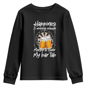 Bar Tab Darts Player Gift Youth Sweatshirt Winning Money To Cover My Bar Tab TS12 Black Print Your Wear