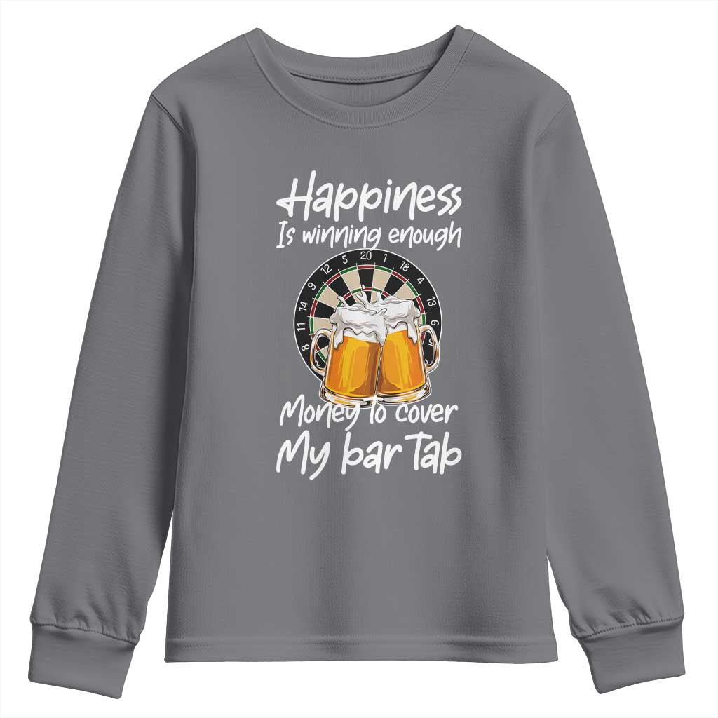 Bar Tab Darts Player Gift Youth Sweatshirt Winning Money To Cover My Bar Tab TS12 Charcoal Print Your Wear