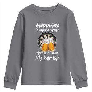 Bar Tab Darts Player Gift Youth Sweatshirt Winning Money To Cover My Bar Tab TS12 Charcoal Print Your Wear
