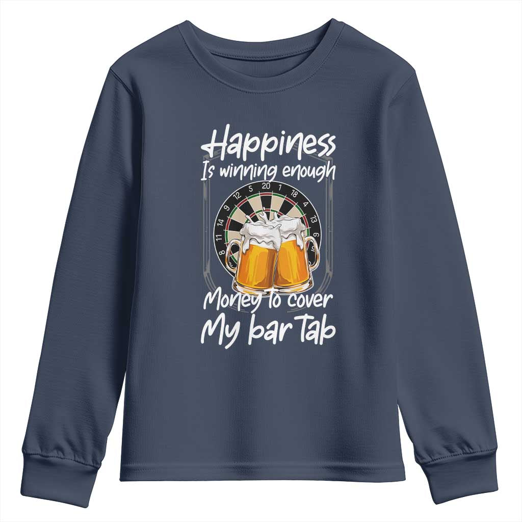 Bar Tab Darts Player Gift Youth Sweatshirt Winning Money To Cover My Bar Tab TS12 Navy Print Your Wear