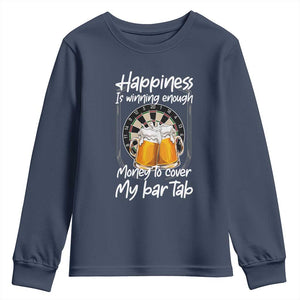 Bar Tab Darts Player Gift Youth Sweatshirt Winning Money To Cover My Bar Tab TS12 Navy Print Your Wear