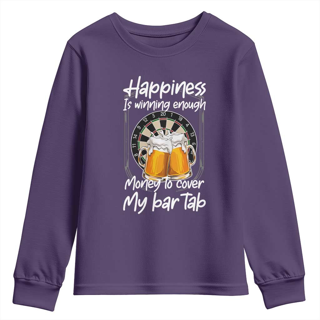 Bar Tab Darts Player Gift Youth Sweatshirt Winning Money To Cover My Bar Tab TS12 Purple Print Your Wear
