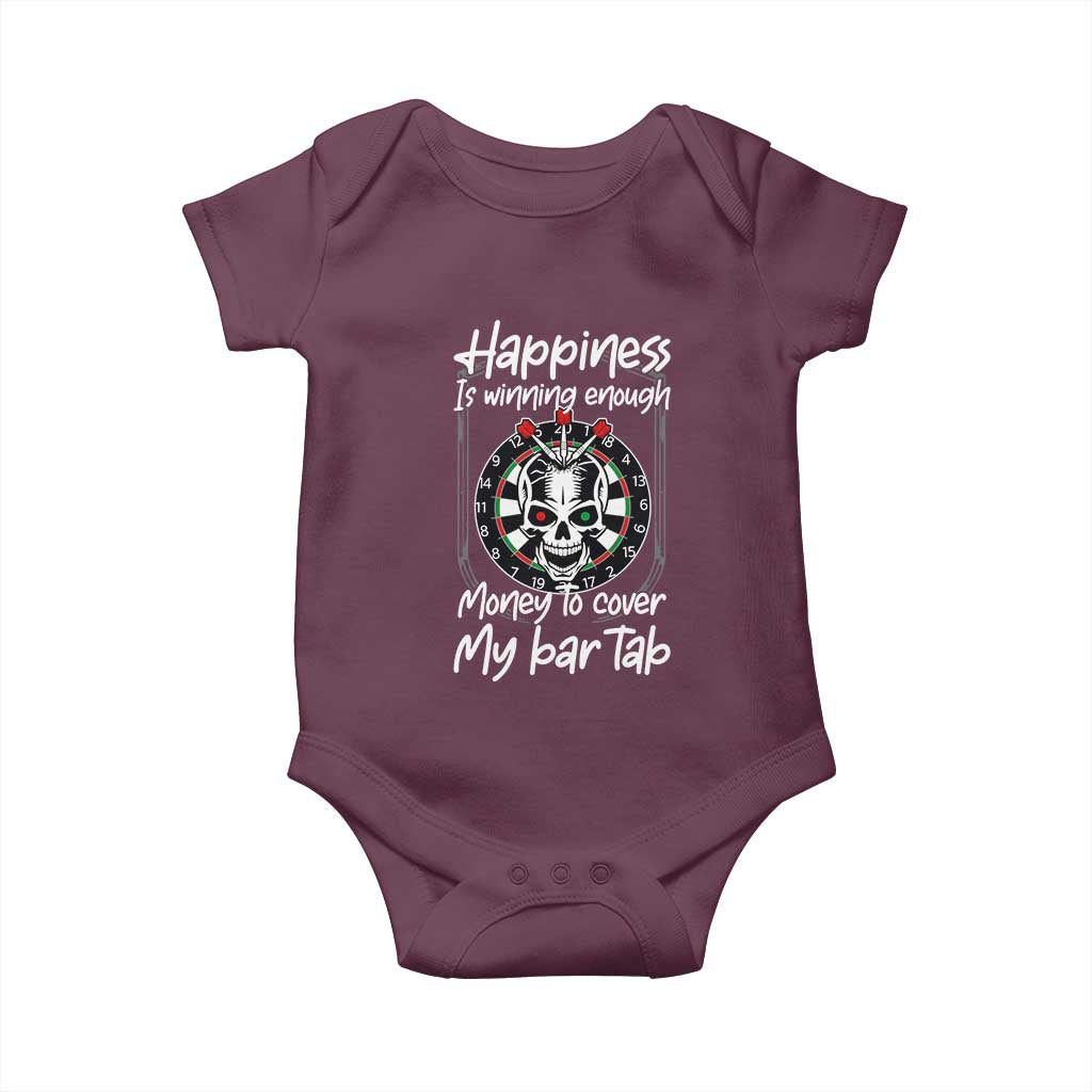 Darts Lover Drinking Game Baby Onesie Winning Money To Cover My Bar Tab TS12 Maroon Print Your Wear