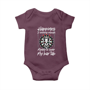 Darts Lover Drinking Game Baby Onesie Winning Money To Cover My Bar Tab TS12 Maroon Print Your Wear