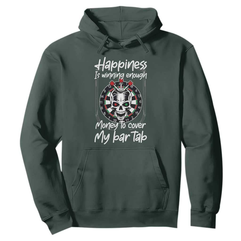 Darts Lover Drinking Game Hoodie Winning Money To Cover My Bar Tab TS12 Dark Forest Green Print Your Wear
