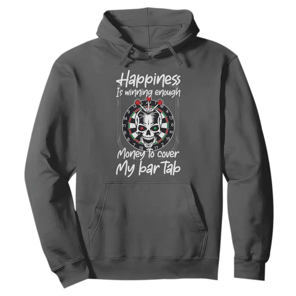 Darts Lover Drinking Game Hoodie Winning Money To Cover My Bar Tab TS12 Dark Heather Print Your Wear