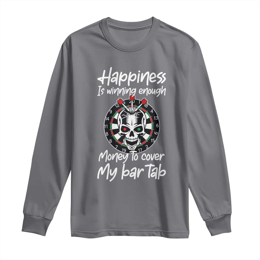 Darts Lover Drinking Game Long Sleeve Shirt Winning Money To Cover My Bar Tab TS12 Charcoal Print Your Wear