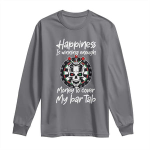 Darts Lover Drinking Game Long Sleeve Shirt Winning Money To Cover My Bar Tab TS12 Charcoal Print Your Wear