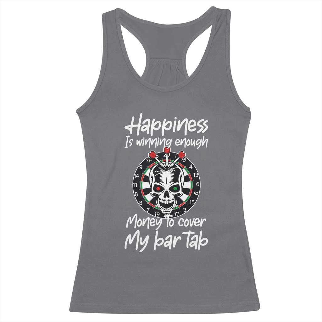 Darts Lover Drinking Game Racerback Tank Top Winning Money To Cover My Bar Tab TS12 Charcoal Print Your Wear