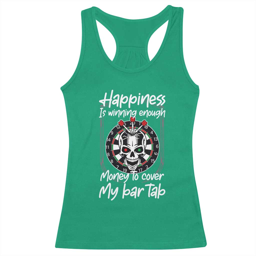 Darts Lover Drinking Game Racerback Tank Top Winning Money To Cover My Bar Tab TS12 Irish Green Print Your Wear
