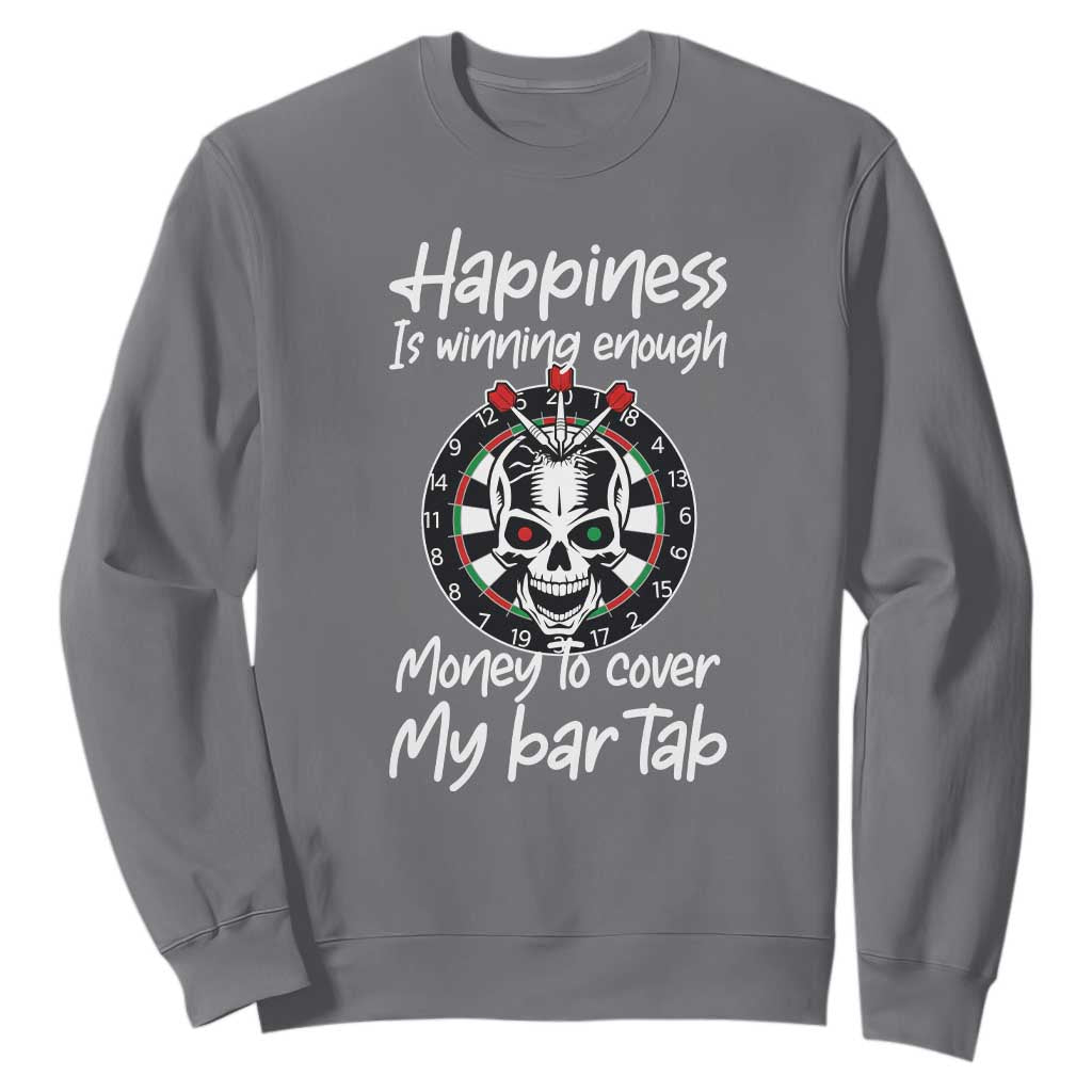 Darts Lover Drinking Game Sweatshirt Winning Money To Cover My Bar Tab TS12 Charcoal Print Your Wear