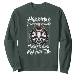 Darts Lover Drinking Game Sweatshirt Winning Money To Cover My Bar Tab TS12 Dark Forest Green Print Your Wear