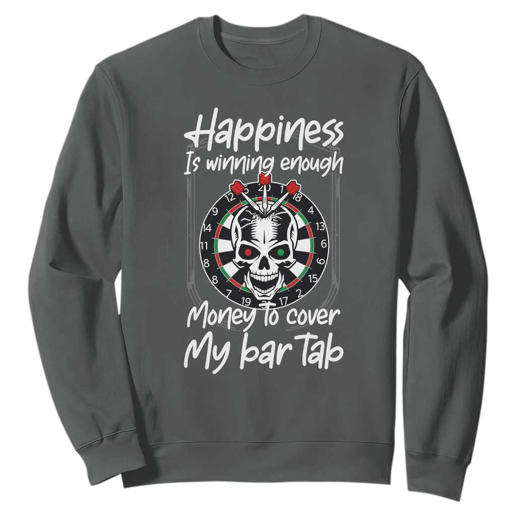 Darts Lover Drinking Game Sweatshirt Winning Money To Cover My Bar Tab TS12 Dark Heather Print Your Wear