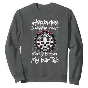 Darts Lover Drinking Game Sweatshirt Winning Money To Cover My Bar Tab TS12 Dark Heather Print Your Wear