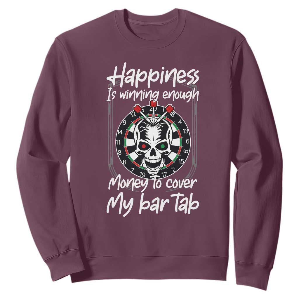Darts Lover Drinking Game Sweatshirt Winning Money To Cover My Bar Tab TS12 Maroon Print Your Wear