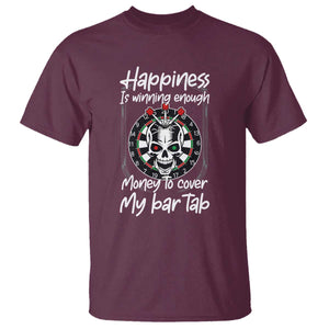 Darts Lover Drinking Game T Shirt Winning Money To Cover My Bar Tab TS12 Maroon Print Your Wear