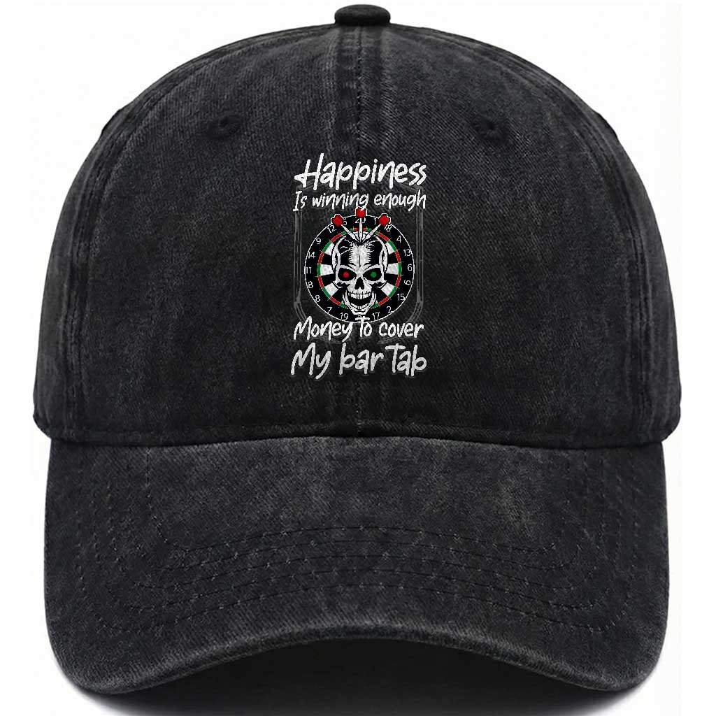 Darts Lover Drinking Game Washed Cotton Baseball Cap Winning Money To Cover My Bar Tab TS12 Print Your Wear