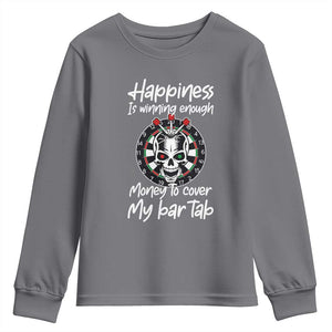 Darts Lover Drinking Game Youth Sweatshirt Winning Money To Cover My Bar Tab TS12 Charcoal Print Your Wear